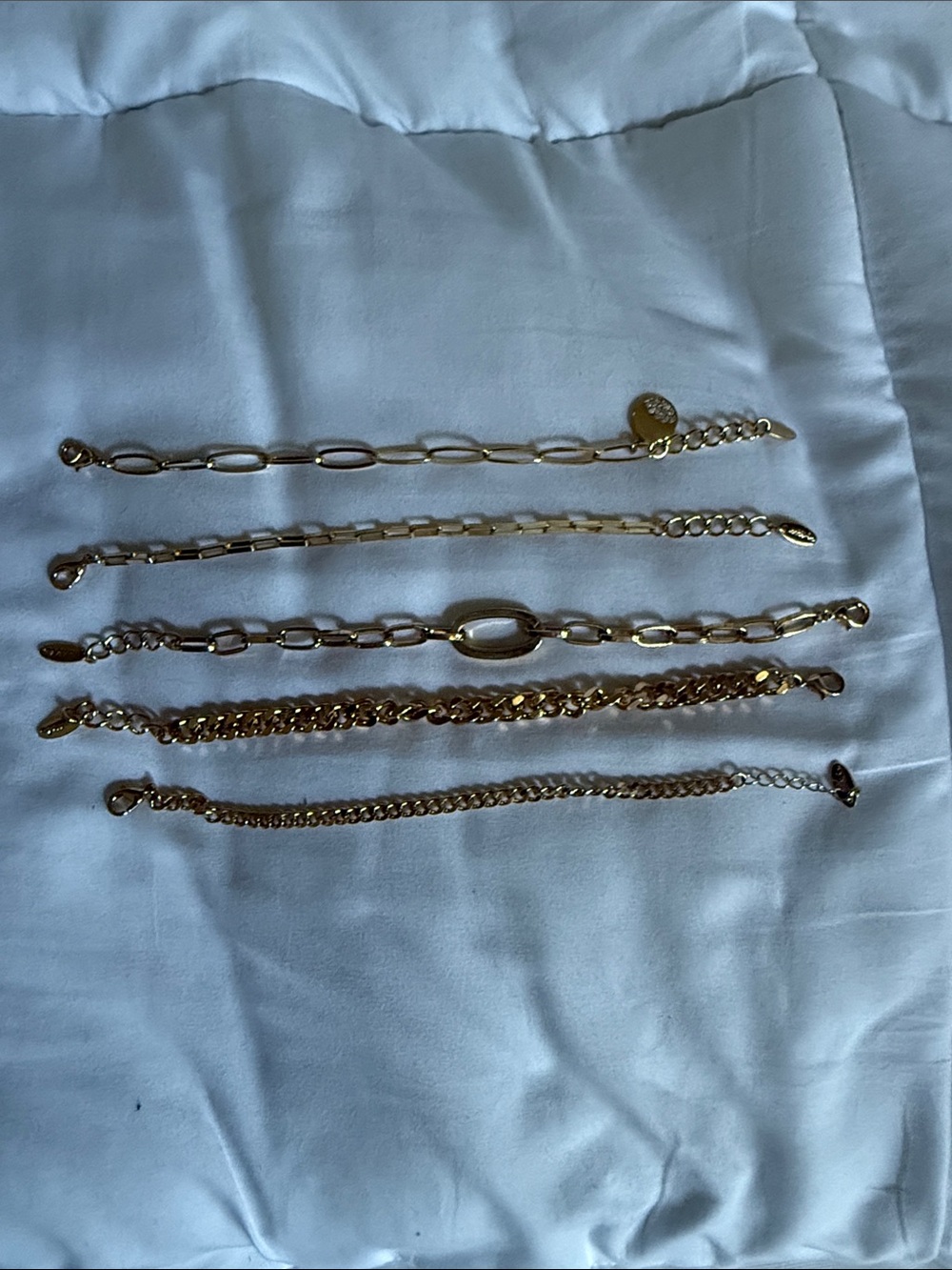 Gold Tone Women's Chain Bracelet Set